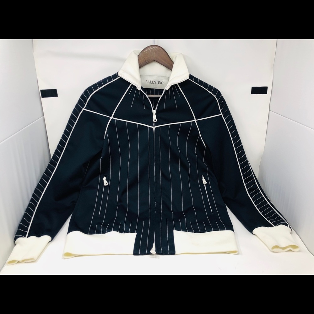 Authentic Valentino Navy Techno Jersey Jacket